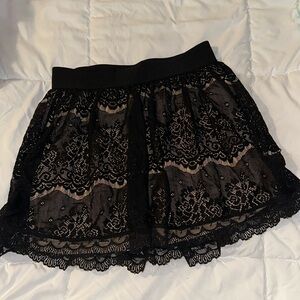 Forever 21 Black Lace Overlay Mini Skirt